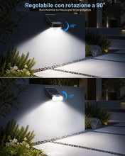 Carica l'immagine nel visualizzatore di Gallery, Faretti Solari a LED da Esterno Ruotabile di 90°, Lampade Solari da Esterno