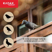 Carica l'immagine nel visualizzatore di Gallery, KADAX Set di 2 Corvi Scaccia Piccioni, Spaventapasseri da Balcone, Dissuasori Uccelli, Deterrenti in Plastica, Uccelli F