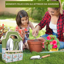 Carica l'immagine nel visualizzatore di Gallery, Kynup Set da Giardinaggio 9 Pezzi, Attrezzi da Giardino in Acciaio Inossidabile Antiruggine con Manici in Legno Ergonomi
