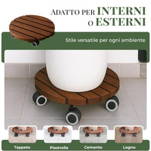 Carica l'immagine nel visualizzatore di Gallery, Set 2 Portavasi con Ruote Ø 30 cm