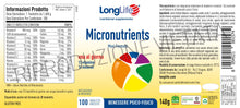 Carica l'immagine nel visualizzatore di Gallery, LongLife® Micronutrients 100 tav | Multivitaminico | Alto dosaggio | Benessere psicofisico | Sostegno immunitario, psico