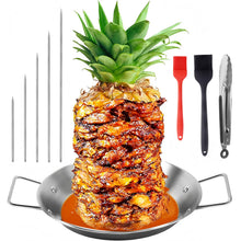 Carica l'immagine nel visualizzatore di Gallery, Spiedo verticale in acciaio inox, set di spiedini da kebab con 5 spiedini intercambiabili e vassoio di raccolta per gyro