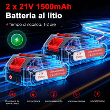 Carica l'immagine nel visualizzatore di Gallery, OUTIGO Tosaerba a batteria, Dotato di due batterie da 21 V, 4 lame, tosaerba triplo pieghevole, tosaerba da giardino a b