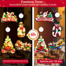 Carica l'immagine nel visualizzatore di Gallery, YeahBoom 4 Pezzi Lampada a Ventosa Per Natale,LED Luci Finestra Ventosa Natale,Motivo Dipinto Su Entrambi i Lati,Bordi S
