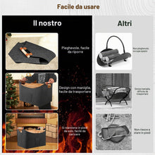 Carica l'immagine nel visualizzatore di Gallery, Borsa In Feltro Per Legna Da Ardere 40 X 40 X 60 Cm 96l