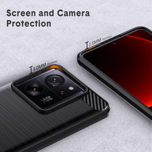 Carica l'immagine nel visualizzatore di Gallery, Custodia Cover per Xiaomi 13T/13T Pro,Spazzolata e Fibra di Carbonio Morbido Silicone TPU Cover,Antigraffio, Antiscivolo