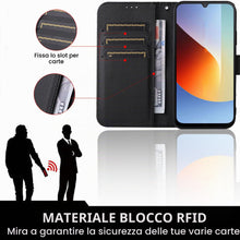 Carica l'immagine nel visualizzatore di Gallery, Cover Portafoglio per Xiaomi Redmi A7 Pro 4G/ POCO C81 Pro 4G, Custodia Antishock in Fibra Premium con Compartimenti per