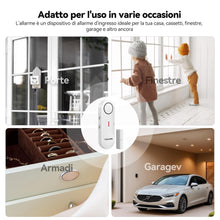 Carica l'immagine nel visualizzatore di Gallery, TechRise Allarme Casa Senza Fili Allarme Antifurto Sensore Allarme Porta, 3 Impostazioni Volume Antifurto Casa Con Campa