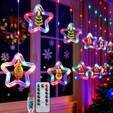 Carica l'immagine nel visualizzatore di Gallery, Luci a cascata per finestre da interni ed esterni, decorazioni natalizie con telecomando USB, luci natalizie a forma di 