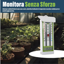 Carica l'immagine nel visualizzatore di Gallery, Termometro digitale massimo-minimo per serra, giardino, al chiuso o all’aperto, impermeabile IP65