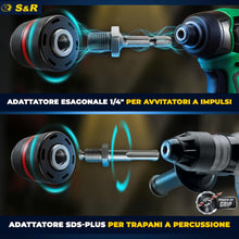 Carica l'immagine nel visualizzatore di Gallery, S&amp;R Mandrino Trapano Autoserrante SDS-Plus. Mandrino per Avvitatore a Chiusura Rapida 1.5-13 mm 1/2" - 20UNF - Filettatu