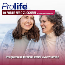 Carica l'immagine nel visualizzatore di Gallery, Prolife - 10 Forte, Integratore con 10 Miliardi di Probiotici per Flaconcino, Senza Zuccheri, Contiene Stevia, 10 Flacon