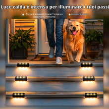 Carica l'immagine nel visualizzatore di Gallery, Solpex 8 lampade solari per esterni, luce bianca calda, luci solari impermeabili, illuminazione a LED per scale esterne,