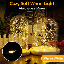 Carica l'immagine nel visualizzatore di Gallery, 10 Pezzi LED Stringa Luci a Batteria, 10 LED 1M Mini Lampada a Fili di Rame Bianco Caldo Catena Impermeabile Luminosa De