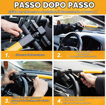Carica l'immagine nel visualizzatore di Gallery, Bloccasterzo Auto Antifurto Meccanico a T, Blindosterzo Auto Universale con 2 Chiavi, Antifurto Auto Resistente per Furg