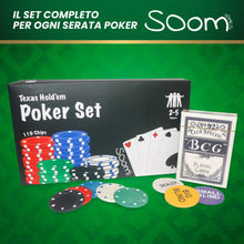 Carica l'immagine nel visualizzatore di Gallery, Set Poker per 2-4 Giocatori, Include 110 Chips, Pulsanti Big Blind e Small Blind, Pulsante Dealer, Carte da Gioco per Te