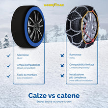 Carica l'immagine nel visualizzatore di Gallery, Goodyear Calze da Neve Star Gripper Omologate Italia EN 16662-1:2020 Due Catene da Neve in Tessuto per Auto, Snow Sock T