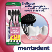 Carica l'immagine nel visualizzatore di Gallery, Mentadent Spazzolino Gengive Sensibili, Setole Soft, 4 Spazzolini