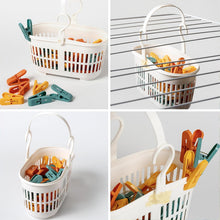 Carica l'immagine nel visualizzatore di Gallery, IPEA Mollette per il Bucato con Cestino in Plastica - 36 PEZZI - Super Leggero con Ganci - Mollette Colorate con Cestello per Appendere e Stendere Vestiti, Biancheria, Accessori - Stendibiancheria