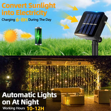 Carica l'immagine nel visualizzatore di Gallery, Kasanni 2 Pacchi Luci Solari Esterno, 12m 120 LED Luci Solari Esterno 8 Modalità Impermeabili Filo di Rame Led Lucine Es