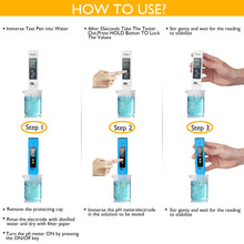 Carica l'immagine nel visualizzatore di Gallery, Misuratore PH TDS EC e Temperatura 4 in 1, qualità dell'Acqua (ATC) per Acqua Potabile/Piscina/Acquario/Piscina, Disposi