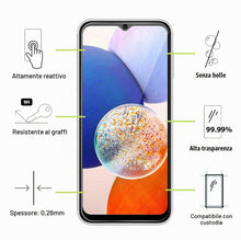 Carica l'immagine nel visualizzatore di Gallery, Vetro Temperato per Samsung Galaxy A14 / A14 5G [2 Pezzi] Vetrino Protettivo Pellicola Protezione Schermo