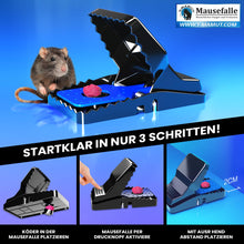 Carica l'immagine nel visualizzatore di Gallery, T-MAMUT Trappola Per Topi Grandi 21cm 4 Trappole Per Topi Professionali Riutilizzabili Molto Potenti Per Interno Ed Este
