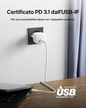 Carica l'immagine nel visualizzatore di Gallery, Belkin Caricatore da parete compatto da 45 W con cavo da USB-C a USB-C, ricarica rapida per Apple iPhone 16, 15, 14, Plu