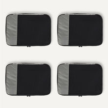 Carica l'immagine nel visualizzatore di Gallery, Amazon Essentials, Set di 4 Packing Cube, Accessori da Viaggio, Organizer per Bagagli con Doppia Cerniera, Parte Superiore in Rete, 100% Poliestere, Medium, Grigio (in Precedenza Amazon Basics)