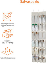 Carica l'immagine nel visualizzatore di Gallery, Amazon Basics Scarpiera a sospensione da porta a 24 scomparti, 48 x 170.7 cm, Grigio