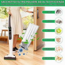 Carica l'immagine nel visualizzatore di Gallery, 15 Pezzi Sacchetti Aspirapolvere per Vorwerk Folletto VK7 FP7 VK7S FP7S, Incluso 15 Sacchetti + 3 Filtro Motore + 2 Spaz