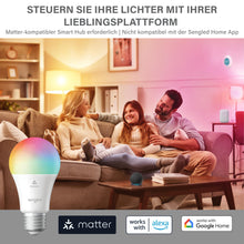 Carica l'immagine nel visualizzatore di Gallery, Lampadina LED smart Sengled (E27), abilitata per Matter i Alexa, multicolore, equivalente a 60 W, 800 LM, abbinamento istantaneo, compatibile con Matter richiesta, 2,4 GHz, Wi-Fi, confezione da 1