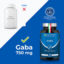 Carica l'immagine nel visualizzatore di Gallery, Gaba Integratore 750 mg Puro | Senza Eccipienti | 60 Capsule | Nutrimea