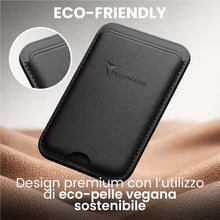 Carica l'immagine nel visualizzatore di Gallery, TECHMADE Portacarte MagSafe Compatibile per iPhone, Anello Adattatore Incluso - Spazio per 3 Carte o Contanti, Sistema d