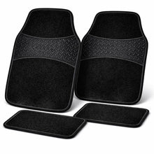 Carica l'immagine nel visualizzatore di Gallery, Set 4 Tappetini Auto Universali in Moquette Antiscivolo || Colore Nero || Anteriori e Posteriori || Protezione Interni A
