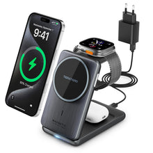 Carica l'immagine nel visualizzatore di Gallery, Tigratigro Caricatore Wireless Stazione, magnetico pieghevole 3 in 1 con MagSafe, Ricarica Rapid da 15W Caricabatterie p