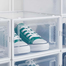 Carica l'immagine nel visualizzatore di Gallery, Relaxdays Set 6 Scatole di Plastica per Scarpe fino al N. 48, Scarpiera con Box Impilabili, Shoe Organizer, Trasparenti