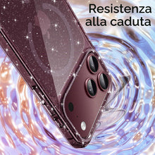 Carica l'immagine nel visualizzatore di Gallery, JETech Cover Glitter Magnetica per iPhone 18 Pro, Ciliegia Scuro
