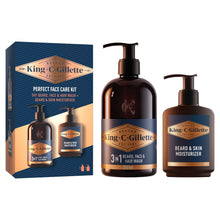 Carica l'immagine nel visualizzatore di Gallery, King C Gillette Kit Perfetto per Cura del Viso, Detergente, Crema Idratante