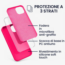 Carica l'immagine nel visualizzatore di Gallery, kwmobile Cover per iPhone 13 Custodia - Back Case per Smartphone in Silicone TPU - Protezione Gommata - rosa shocking