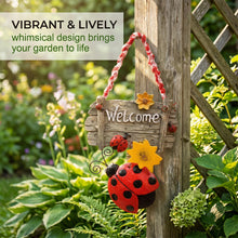 Carica l'immagine nel visualizzatore di Gallery, Targa Benvenuto Giardino Decorazioni da Esterno con Ali Aperte, Cartello Welcome Vintage in Resina e Ferro Colorato per 