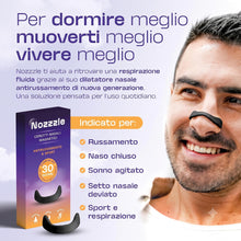 Carica l'immagine nel visualizzatore di Gallery, Nozzzle Dilatatore Nasale Magnetico Antirussamento - Starter Kit 30 Giorni: 4 Misure + 60 Cerotti + Applicatore - Stop R