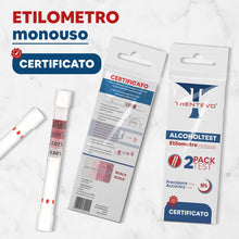 Carica l'immagine nel visualizzatore di Gallery, 10x Alcol Test USA e Getta Certificato Portatile e Affidabile