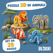 Carica l'immagine nel visualizzatore di Gallery, Set 25 Puzzle 3D Animali per Bambini, Regalini Fine Festa Compleanno