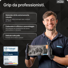 Carica l'immagine nel visualizzatore di Gallery, 50x PROGRIP Guanti nitrile L Nero [Extra resistenti], Guanti monouso plastica, 2x più spessi, con finitura diamantata, G