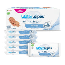 Carica l'immagine nel visualizzatore di Gallery, WaterWipes Sensitive+ Newborn &amp; Baby Wipes, 6 Confezioni