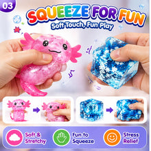 Carica l'immagine nel visualizzatore di Gallery, 8 Pezzi Squishy Set, Squishys Fun-Box Set, Squishie Giocattoli Sensoriali, Giocattolo da Spremere di fragoles e cubetti-