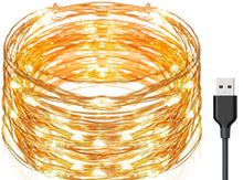 Carica l'immagine nel visualizzatore di Gallery, 20m ha condotto le luci della stringa 200 leds Usb alimentato, luci di filo di rame fata impermeabile per recinzione pat