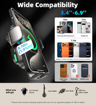 Carica l'immagine nel visualizzatore di Gallery, Caricatore Wireless,15W Supporto per Telefono Auto con Ricarica Wireless,Caricabatterie Da Senza Fili,Doppia Bobina,Supp