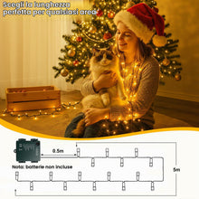 Carica l'immagine nel visualizzatore di Gallery, Luci Albero Di Natale a Batteria, 5M 50 LED Stringa Luci Impermeabile con Scatola Batteria Verde Scuro - 8 Modalità, Tim